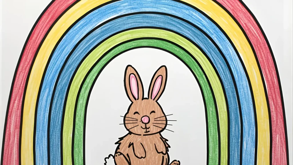 Rainbow-Themed Easter Bunny Pages