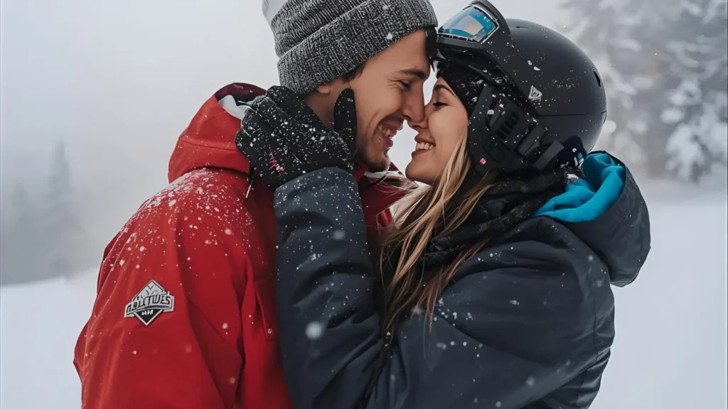 Romantic Snowboarding Captions for Couples