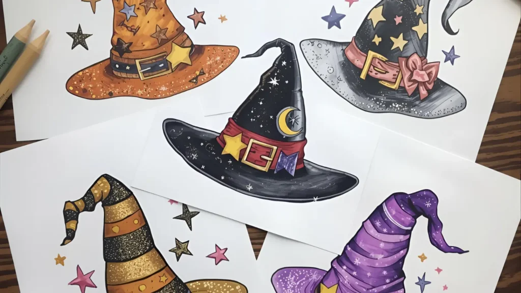 Witch Hat Coloring Pages